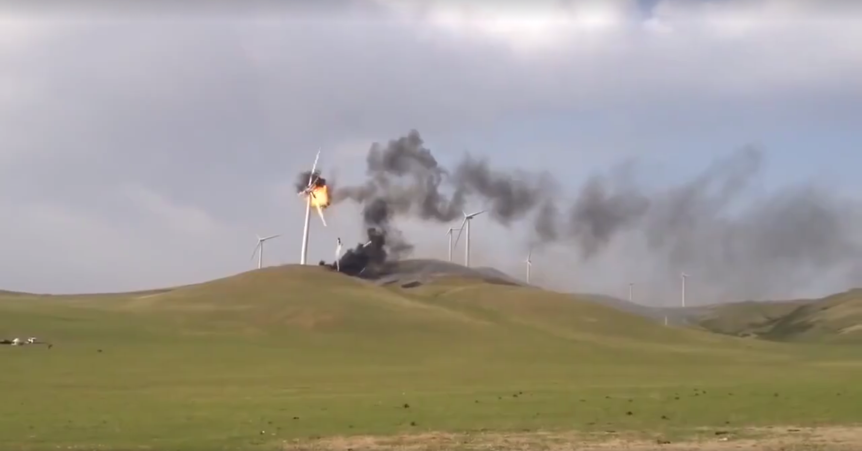 Wind Turbine Explodes, Catches Fire, Crashes and Burns — How About Blade-less Turbines Instead?